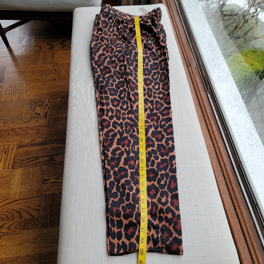 New! J. Crew sz 4 High-Rise Wide-Leg Pants Leopard Cheetah Animal Trousers NWT